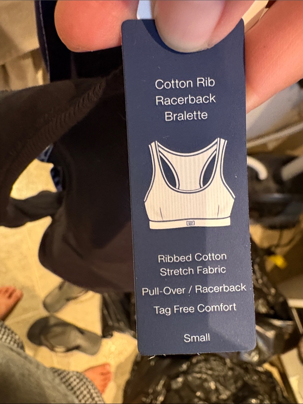 GAP Black Ribbed Racerback Workout Bra - Picture 5 of 7